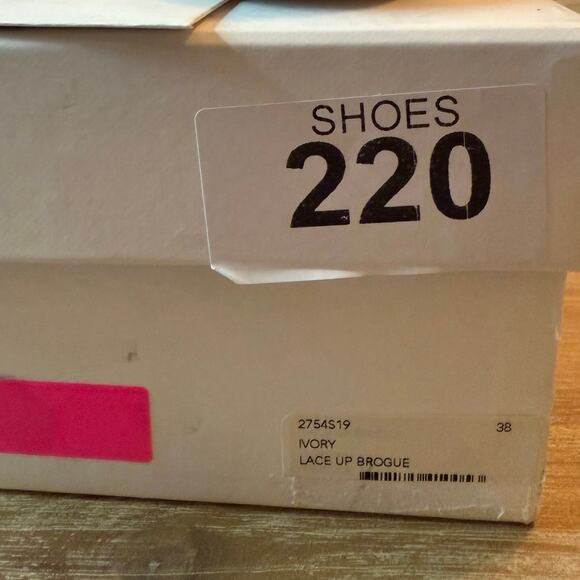 Zimmermann Oxfords Ivory Heeled Luxury Leather Canvas Brogues Size 38 7.5 NIB - Picture 10 of 10